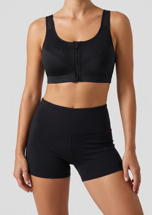 Plus-Size-Sport-BH mit Reißverschluss