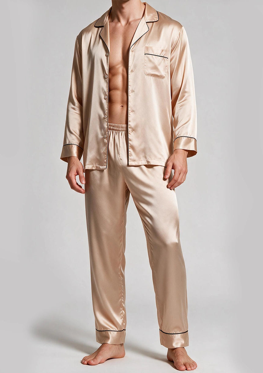 Herren Satin Pyjama Set