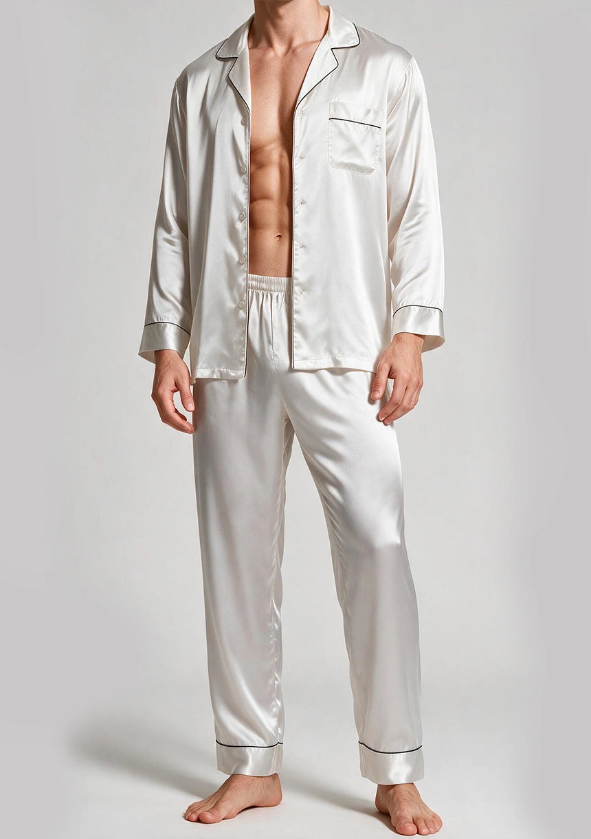 Herren Satin Pyjama Set