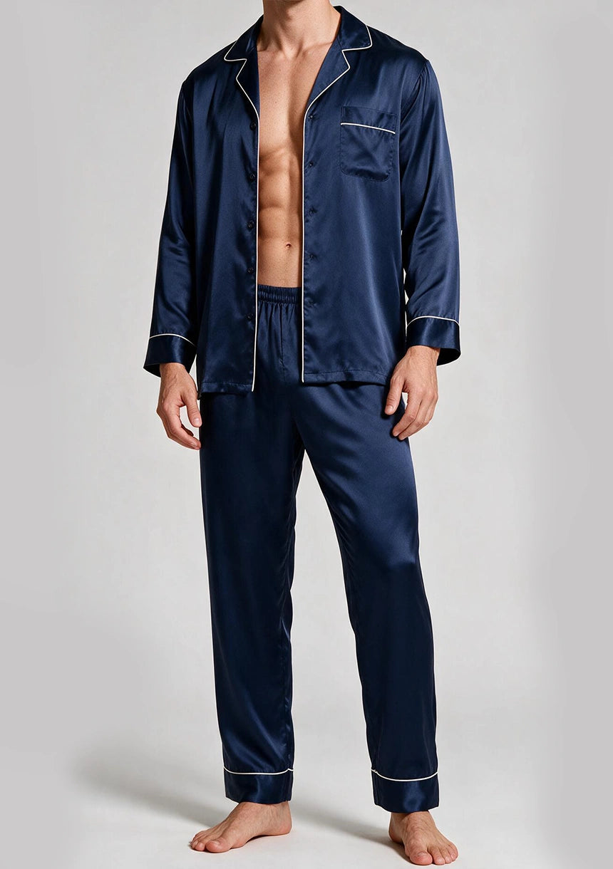 Herren Satin Pyjama Set
