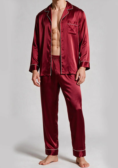 Herren Satin Pyjama Set
