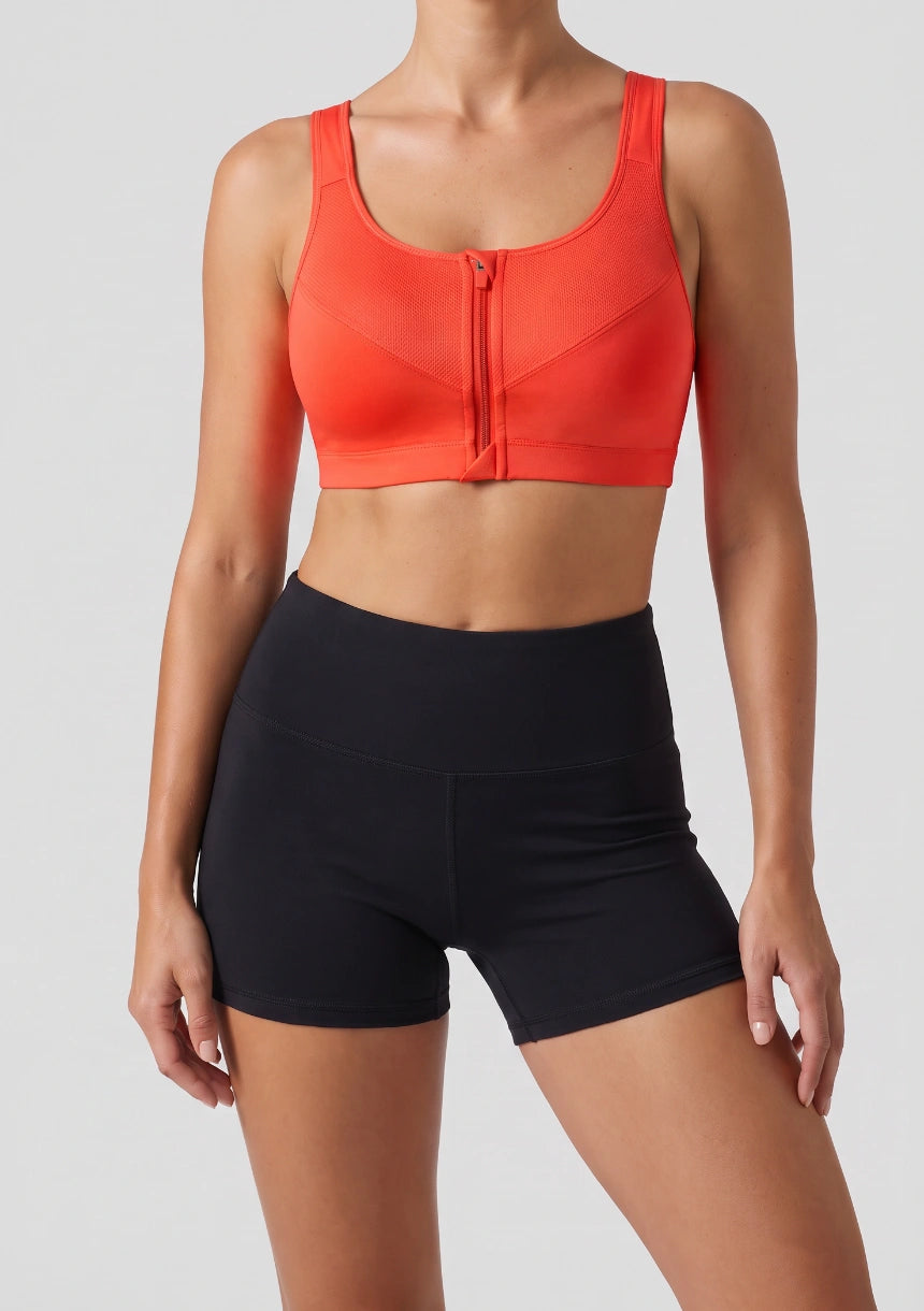 Plus-Size-Sport-BH mit Reißverschluss