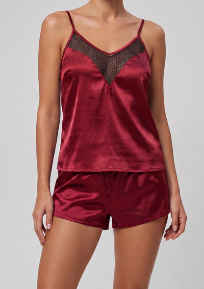 Damen-Pyjamas mit Mesh-Bustier