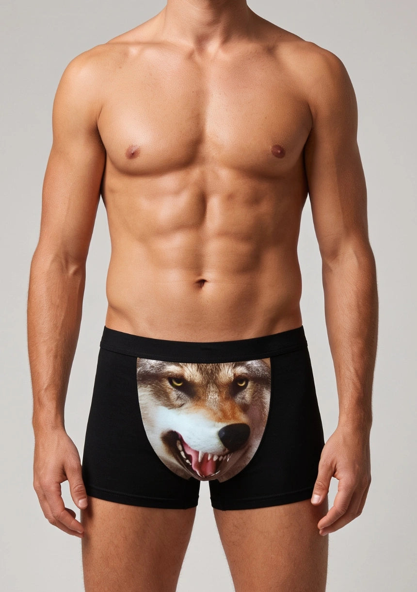 Herren Boxershorts mit Wolf Design