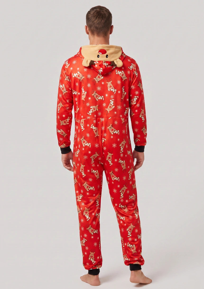 Herren Weihnachtsmotiv Einteiler Pyjama