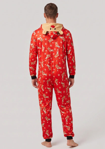 Herren Weihnachtsmotiv Einteiler Pyjama