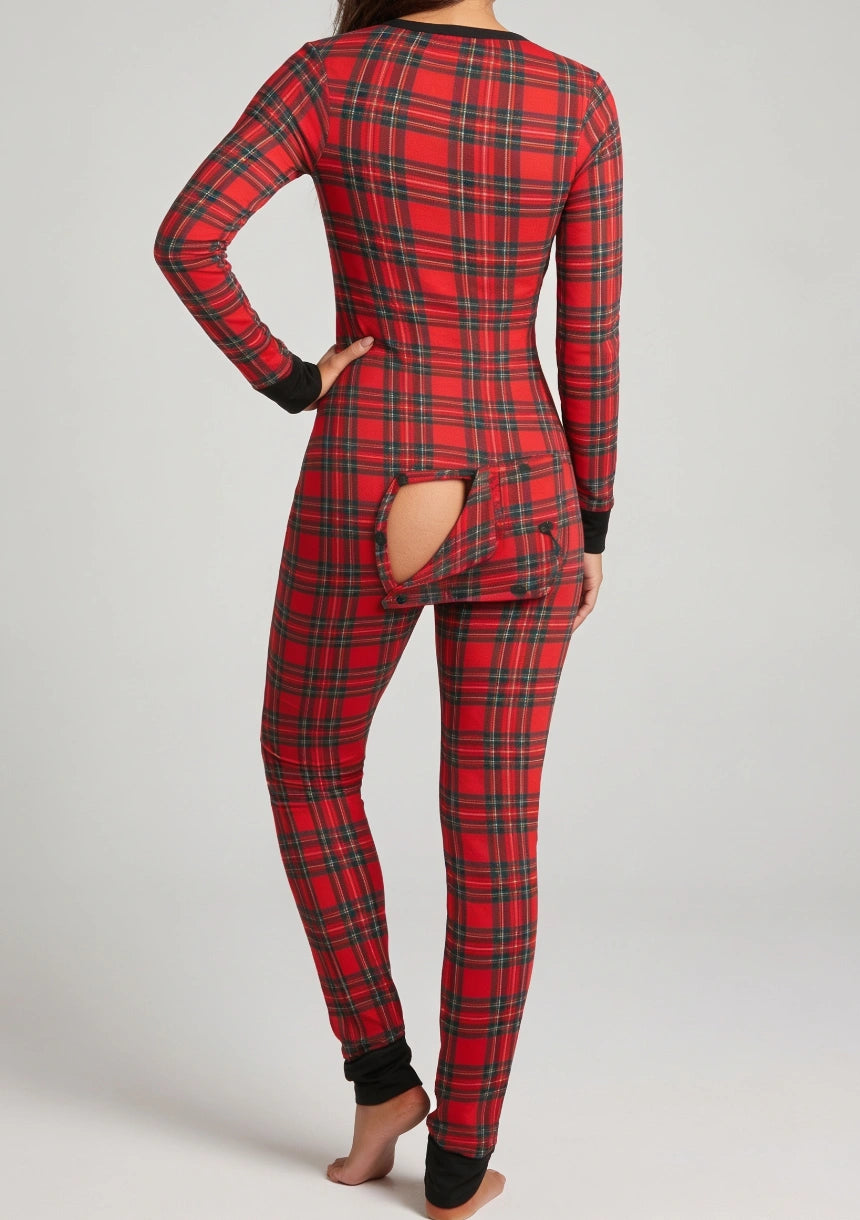 Damen Weihnachtsdruck Einteiler Pyjama