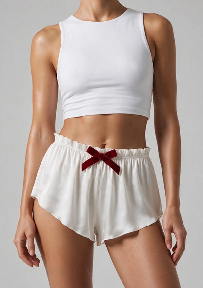 Kurze Pyjamas mit Schleifendetail