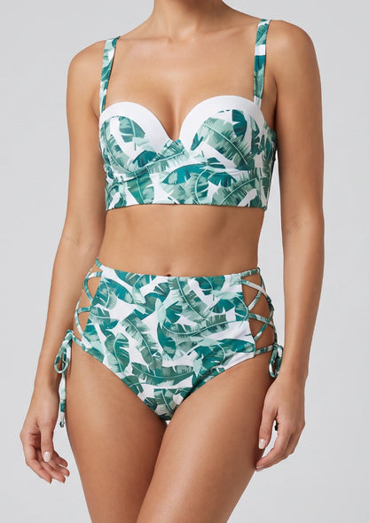 Hochgeschnittener Zweiteiler Badeanzug