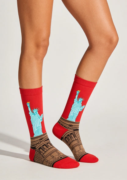 Lange Socken mit künstlerischen Designs