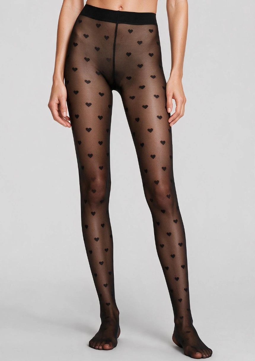 Damen Strumpfhose mit Herzmuster