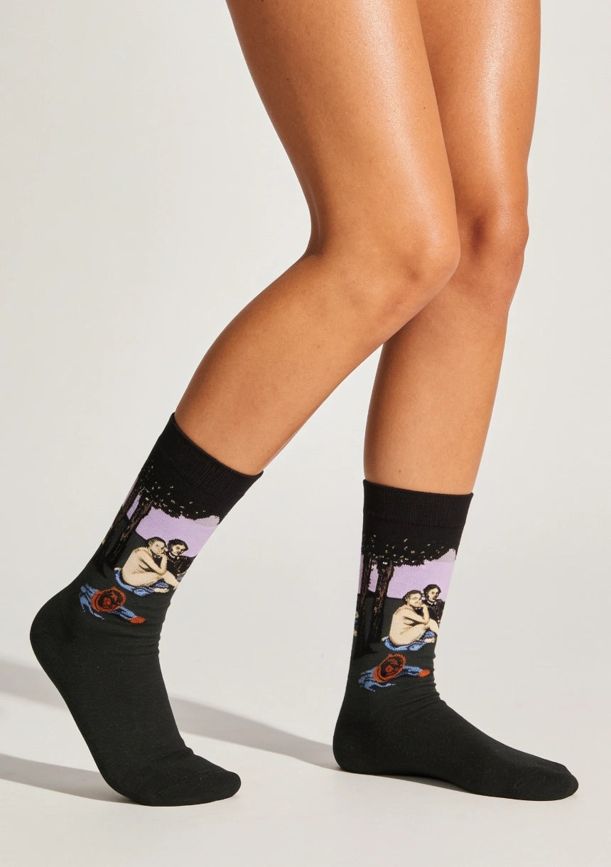 Lange Socken mit künstlerischen Designs