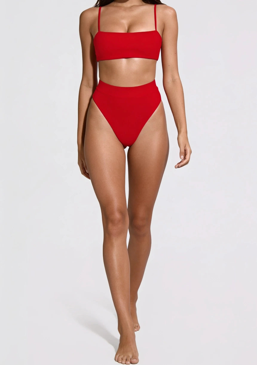 Hochgeschnittener Zweiteiler Bikini Set