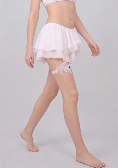 Blumenförmiger Strumpfhalter mit Zirkonia