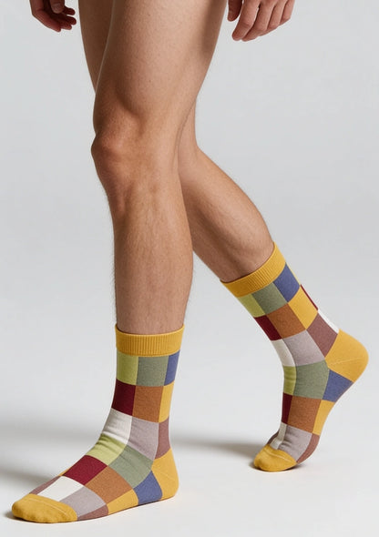 5er-Pack bunte gemusterte Socken für Herren