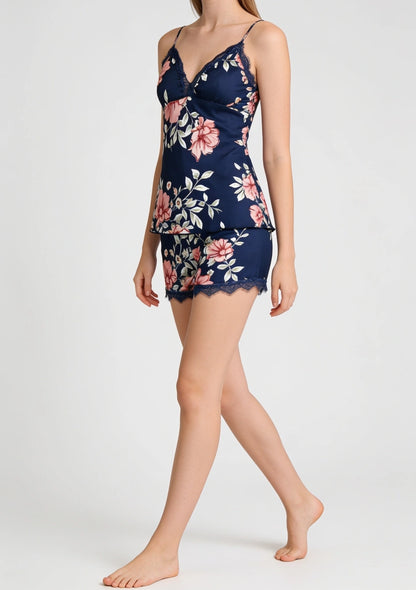 Blumen-Pyjama-Set mit Top und Shorts