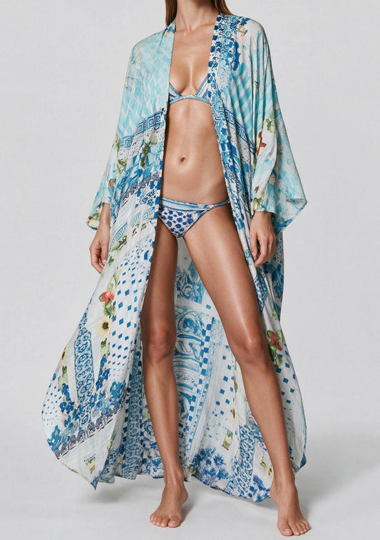 Lang Beach Kimono in bunten Mustern