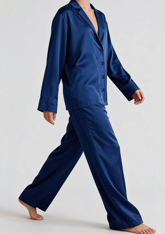 Weite Satin-Pyjama