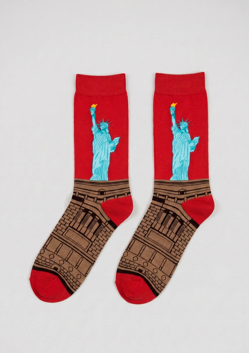 Lange Socken mit künstlerischen Designs