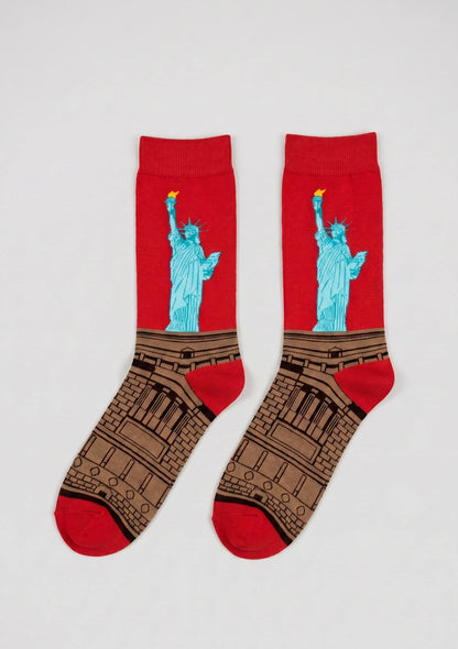 Lange Socken mit künstlerischen Designs