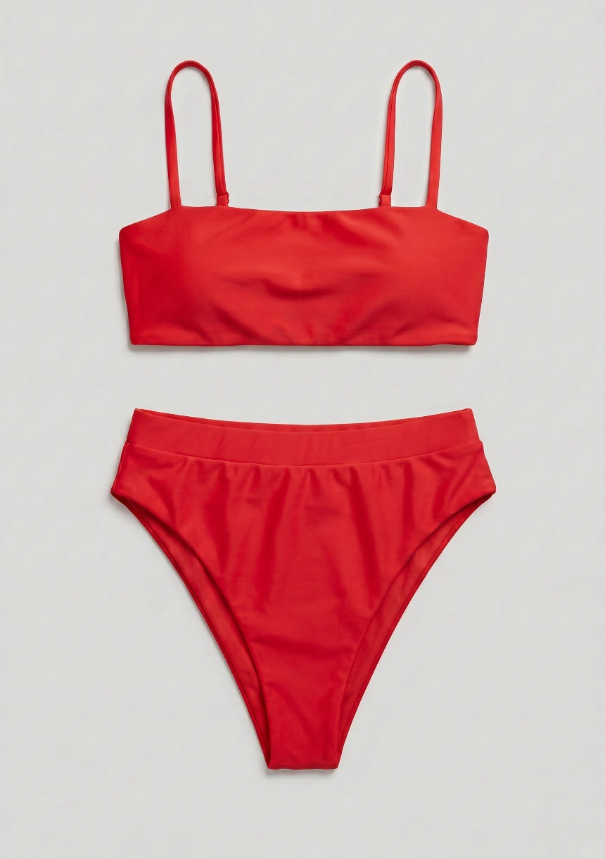 Hochgeschnittener Zweiteiler Bikini Set