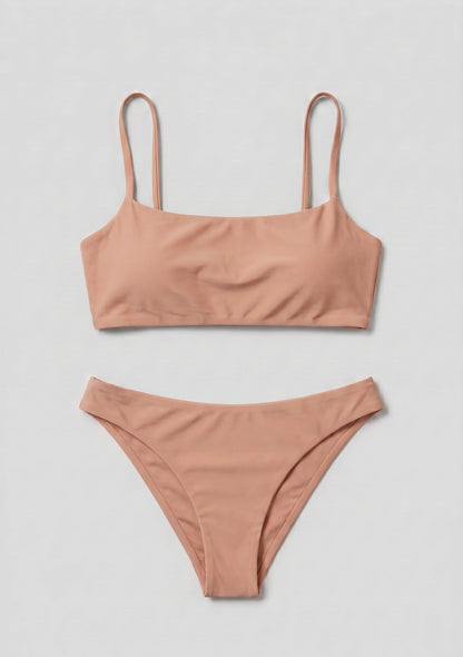 Minimalistischer Zweiteiler Bikini Badeanzug