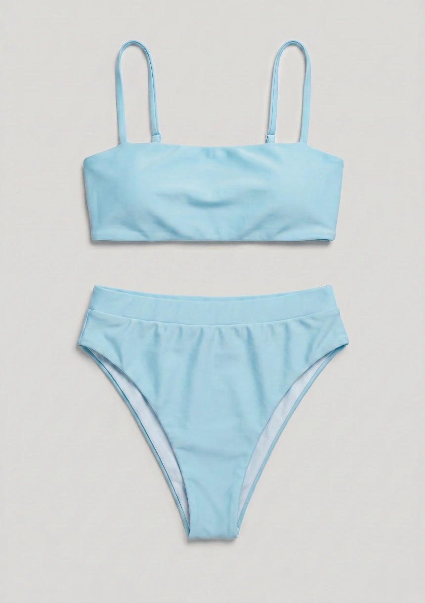 Hochgeschnittener Zweiteiler Bikini Set