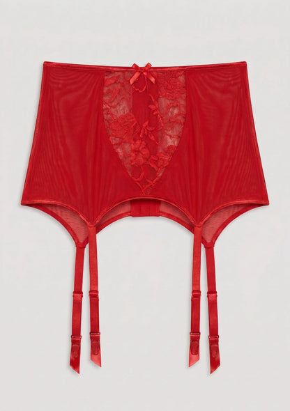Hochtaillierter Spitzenstrumpfhalter