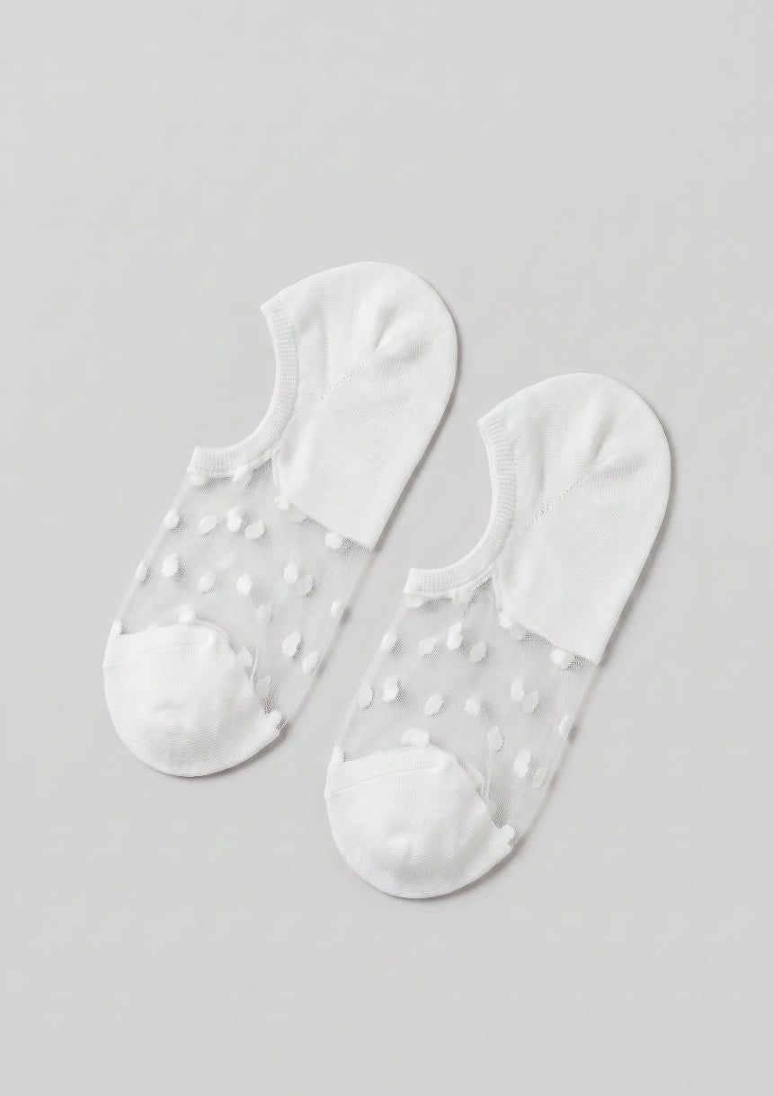 Knöchelsocken mit transparentem Einsatz