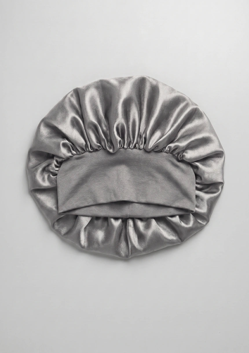 Satin Schlafhaube mit breitem Gummiband