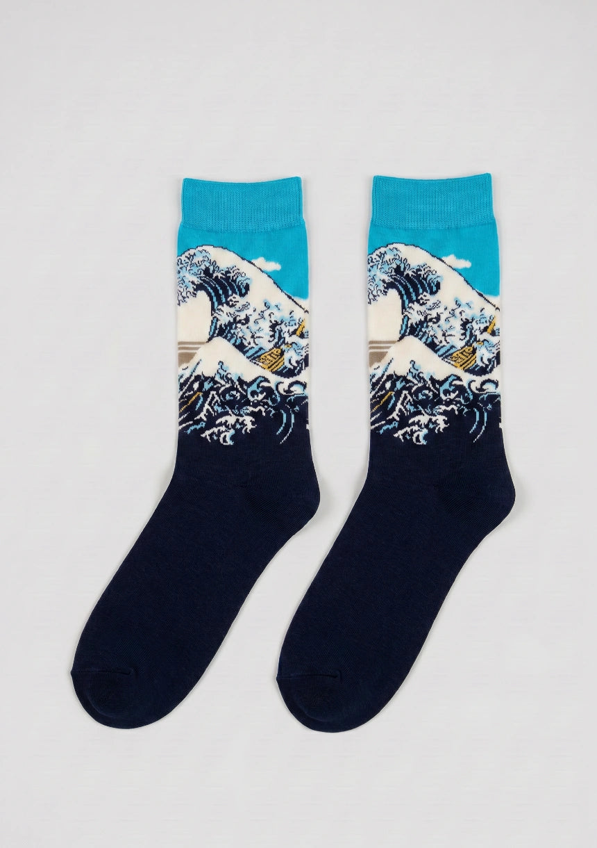 Lange Socken mit künstlerischen Designs