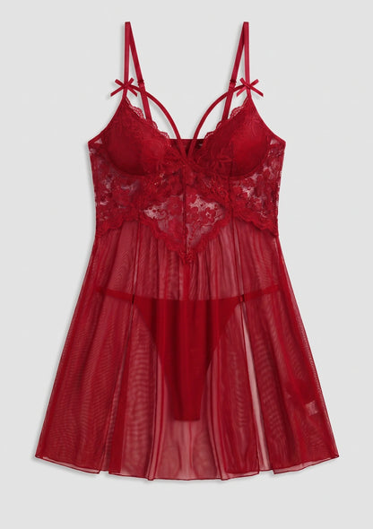 Spitzen-Nachtkleid mit Schlitzen