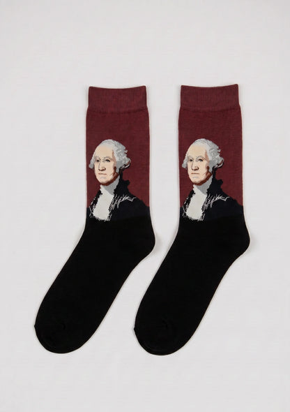 Lange Socken mit künstlerischen Designs