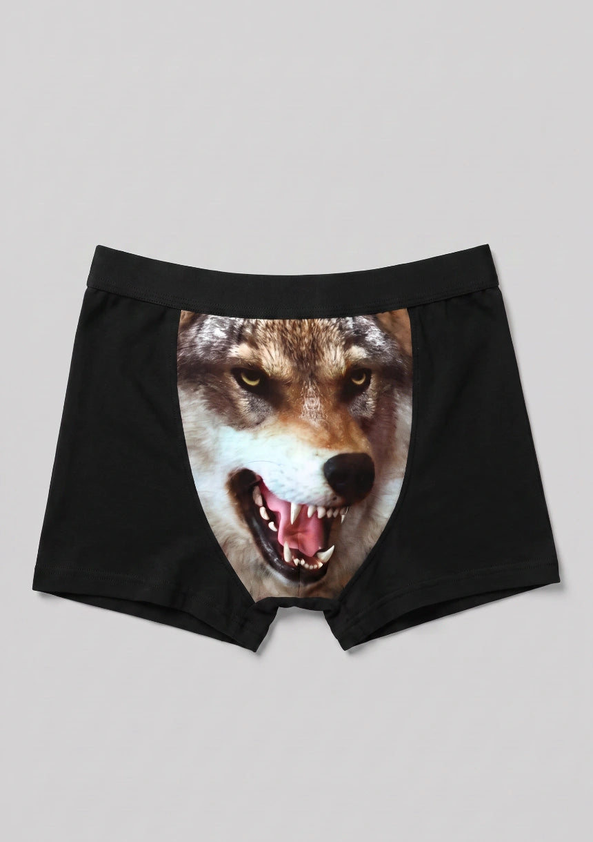 Herren Boxershorts mit Wolf Design