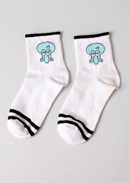 Lange Socken mit Cartoon-Charakteren