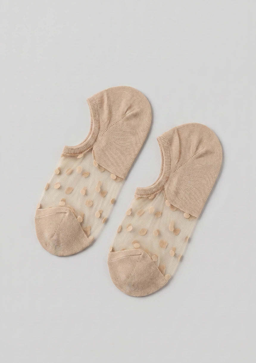 Knöchelsocken mit transparentem Einsatz