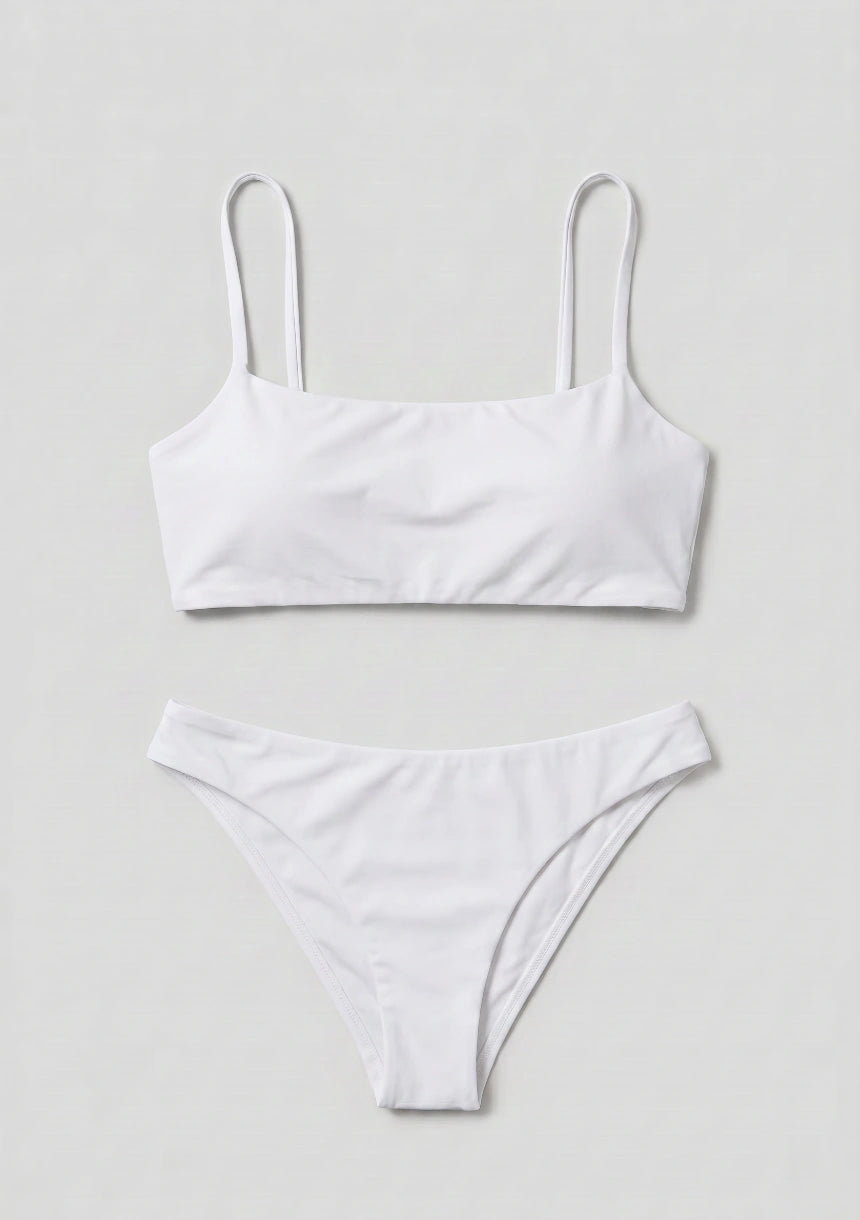 Minimalistischer Zweiteiler Bikini Badeanzug