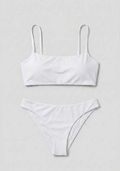 Minimalistischer Zweiteiler Bikini Badeanzug