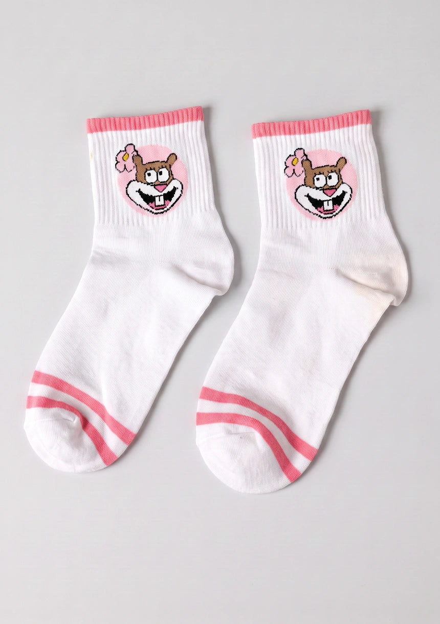 Lange Socken mit Cartoon-Charakteren