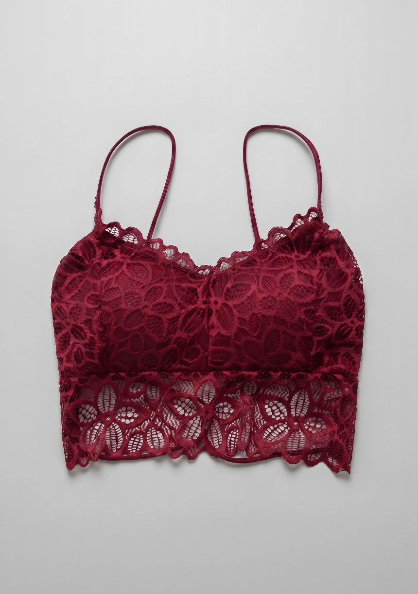 Spitzen-Push-Up-Bralette mit niedrigem Schnitt