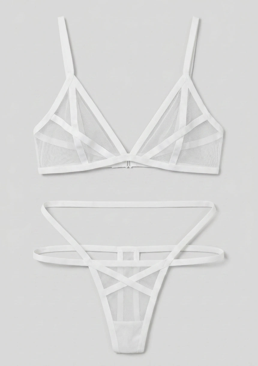 Mesh-Lingerie-Set mit Trägern