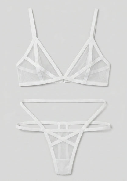 Mesh-Lingerie-Set mit Trägern