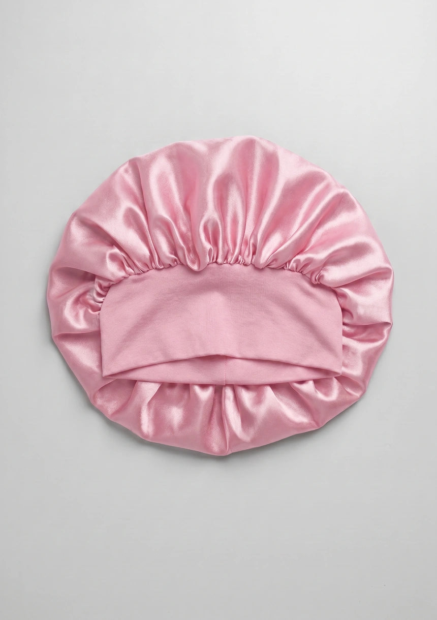 Satin Schlafhaube mit breitem Gummiband