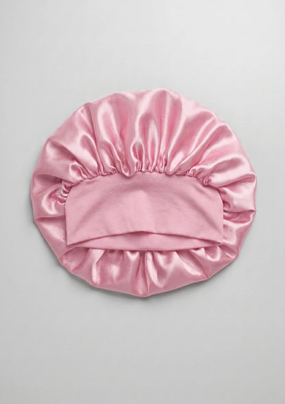 Satin Schlafhaube mit breitem Gummiband