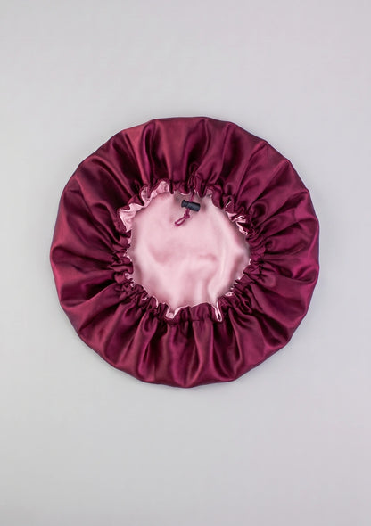 Satin Schlafhaube mit verstellbarem Kordelzug