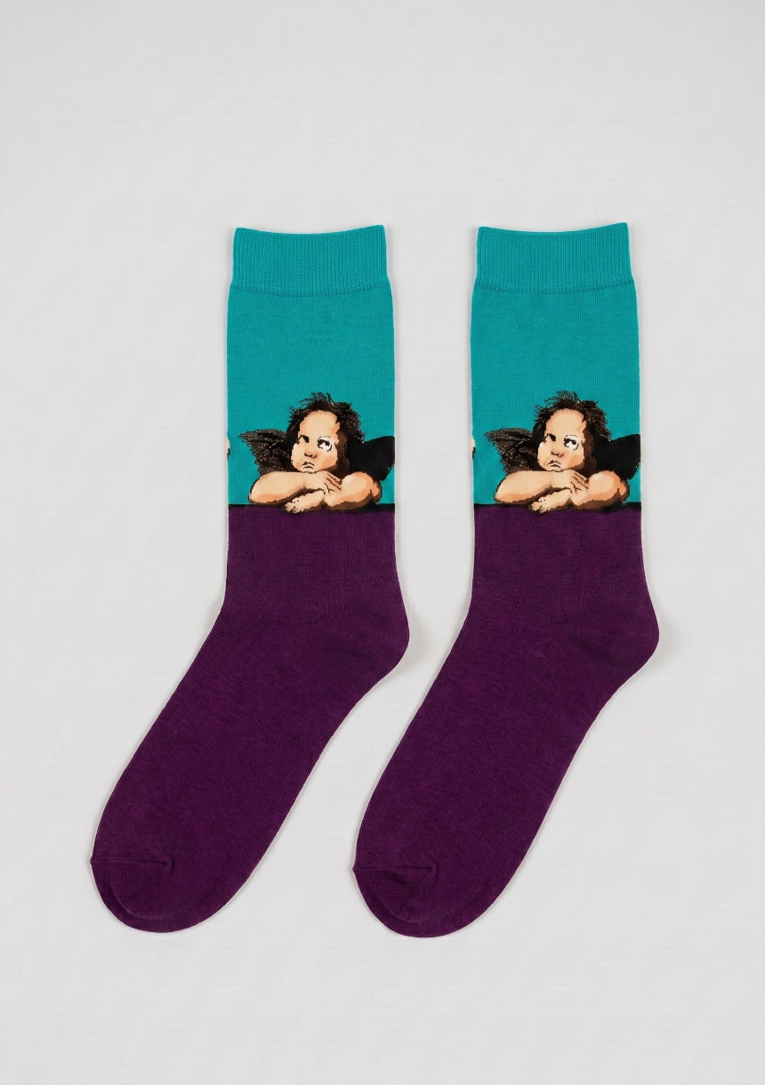 Lange Socken mit künstlerischen Designs