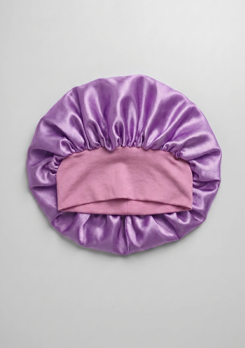 Satin Schlafhaube mit breitem Gummiband