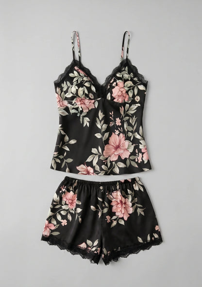 Blumen-Pyjama-Set mit Top und Shorts