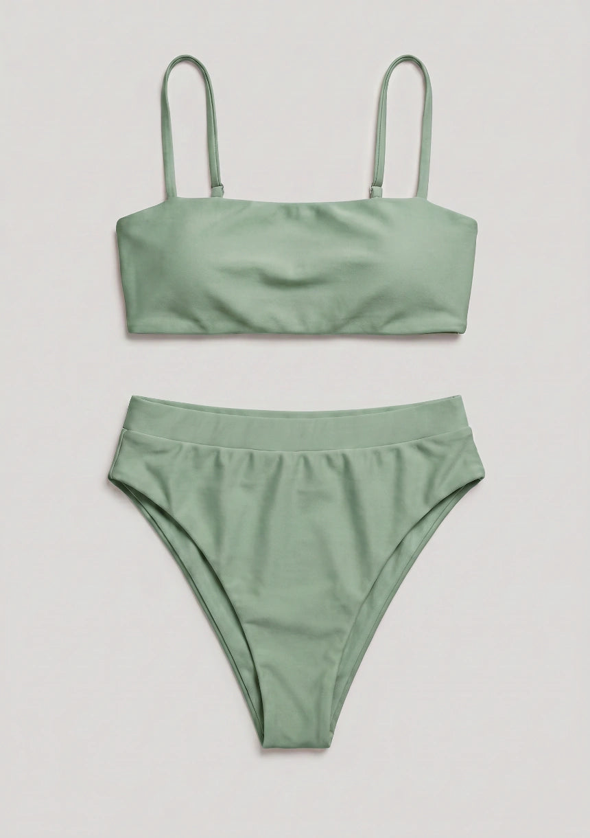 Hochgeschnittener Zweiteiler Bikini Set