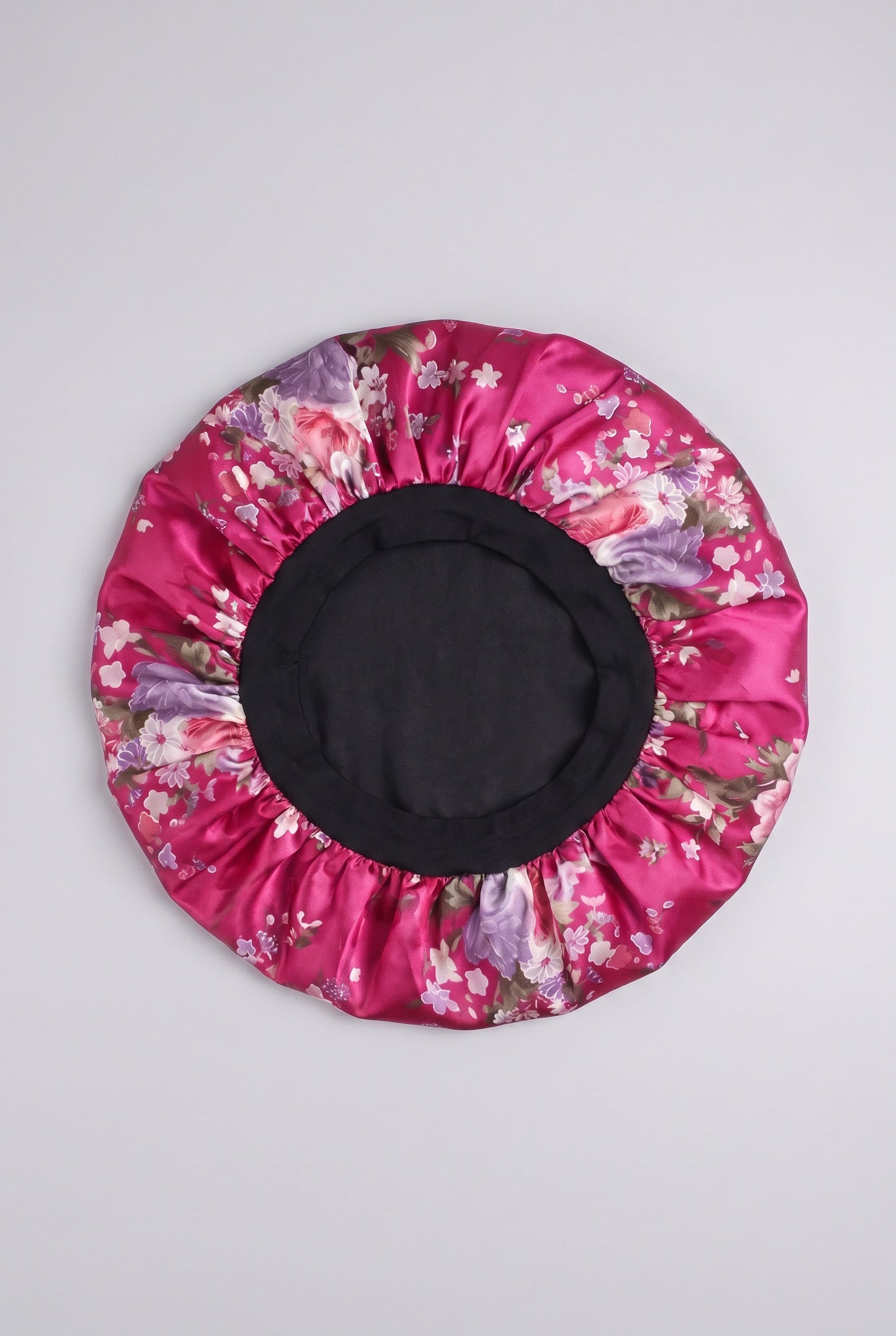Satin Blumen Schlafhaube